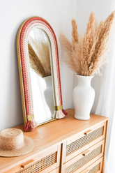 Coastal Mirror, Chunky Rope Mirror, Handmade Nautical Mirror, Rope Mirror Frame, Boho Nursery Mirror